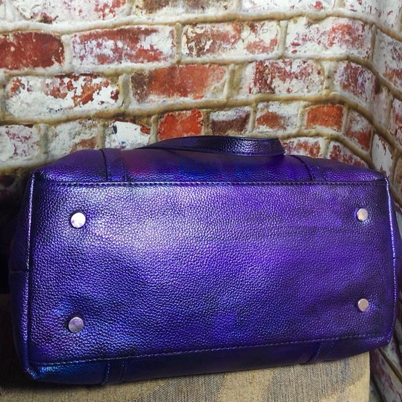 Dana Buchanan Metallic Purple Blu Mult Color Vegan Lthr Tote Bag EUC - Picture 11 of 13